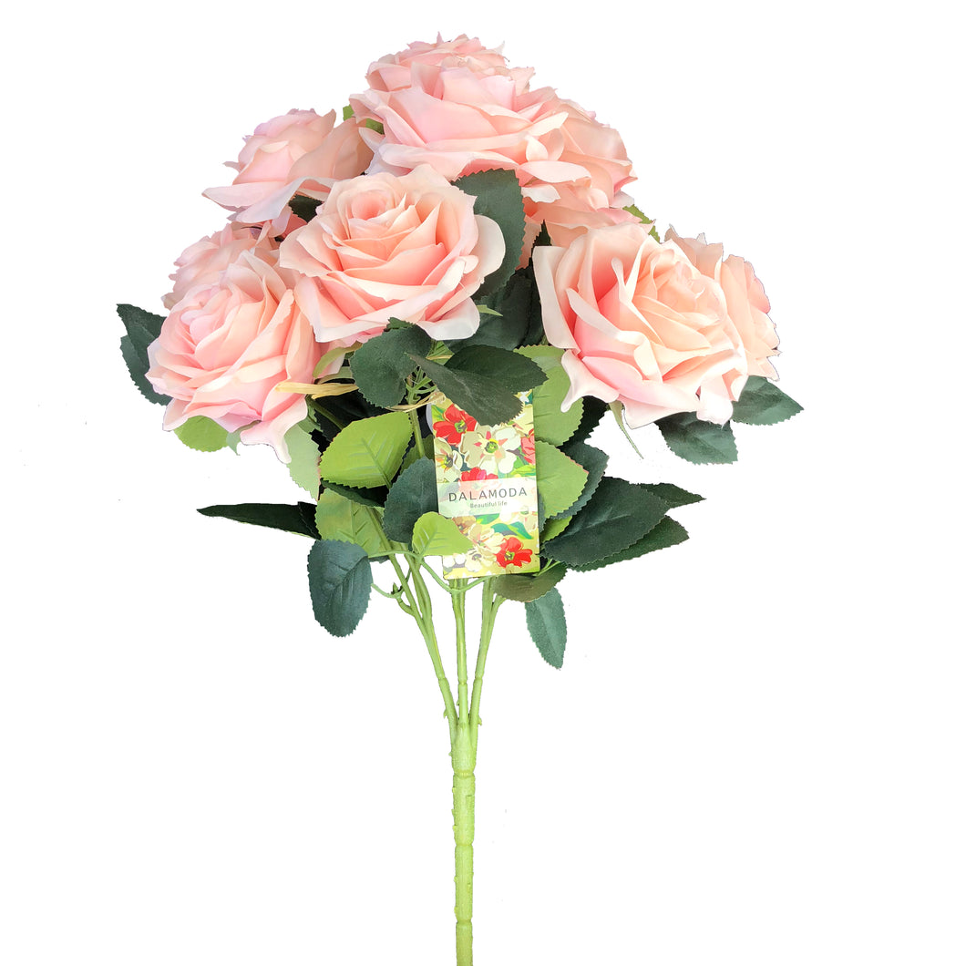 Silk Flower 2 Bundles (with Total 20 Heads)Artificial Rose Flower Bush, for DIY Any Decoration Artificial Silk Flower(Blush)