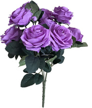 Load image into Gallery viewer, DALAMODA 2 Bundles 20 Heads Artificial Silk Flower Rose Bush ,for DIY Any Wedding Rose Bouquet Home decator (Lavender)
