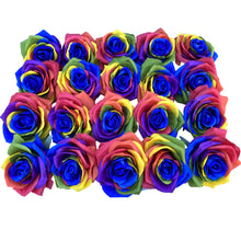 Load image into Gallery viewer, 20pcs Artificial Silk Rose Flower only Heads no stem Rainbow Roses Flowers-DIY Bridal Bouquet Flower or DIY Any Home Garden Decoration Flower Arrangment (Head-Blue)
