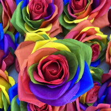 Load image into Gallery viewer, 20pcs Artificial Rainbow Roses Heads no stem Silk Flower Artificial Rose Flowers DIY Any Craft Floral Arrangment( Head-Red)
