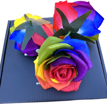 Load image into Gallery viewer, 20pcs Artificial Rainbow Roses Heads no stem Silk Flower Artificial Rose Flowers DIY Any Craft Floral Arrangment( Head-Red)
